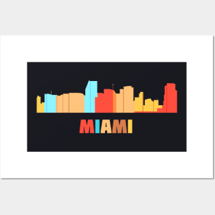 Miami City Skyline or Gift for Men, Women,Kids Posters and Art